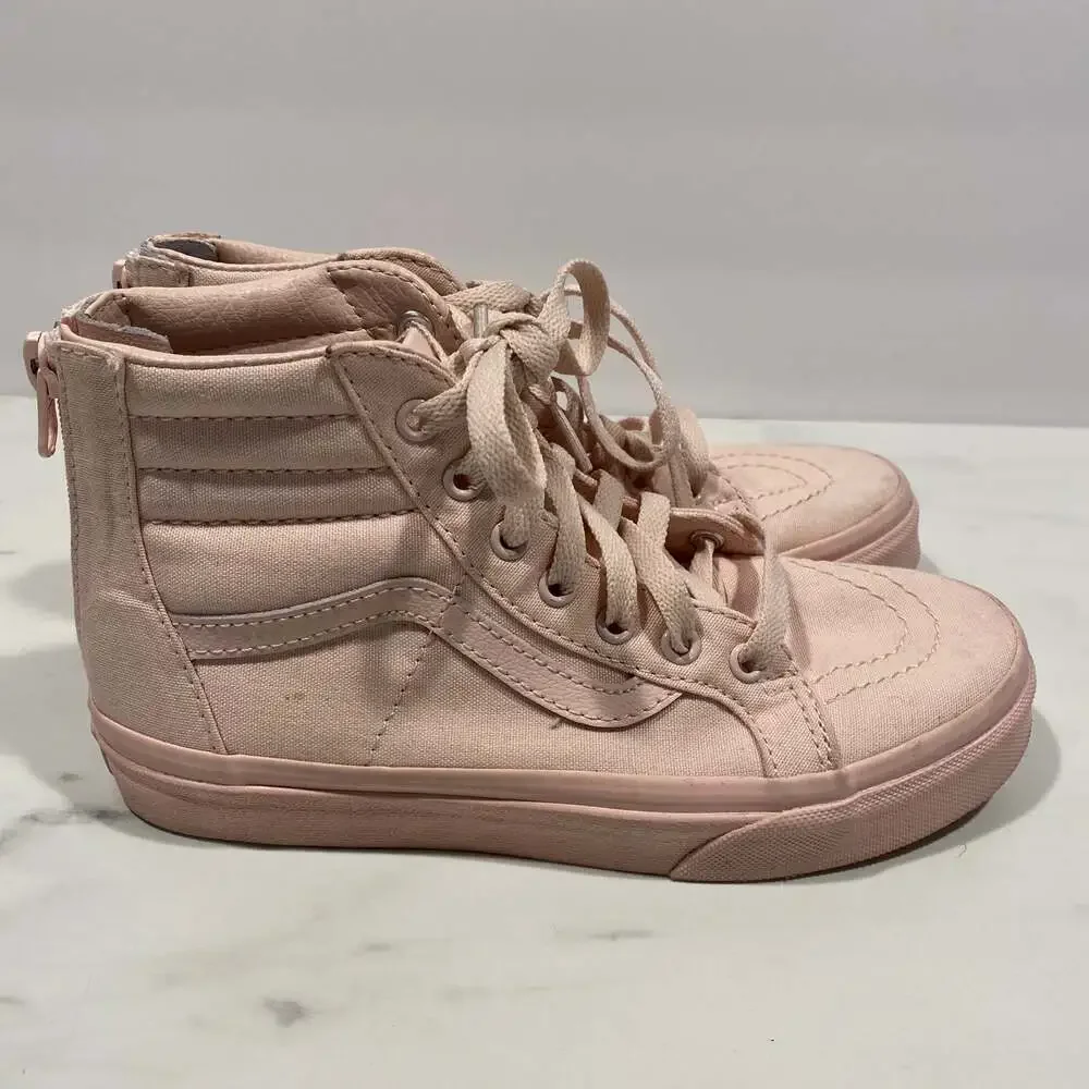 Vans Sk8 Hi Mono Canvas Sneakers Blush Pink Size 3 Youth